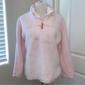 Bluestar Clothing Company Chunky Pullover Pink Sherpa Quarter Zip - Size M